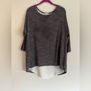 Women’s size large moa moa grey and white blouse
